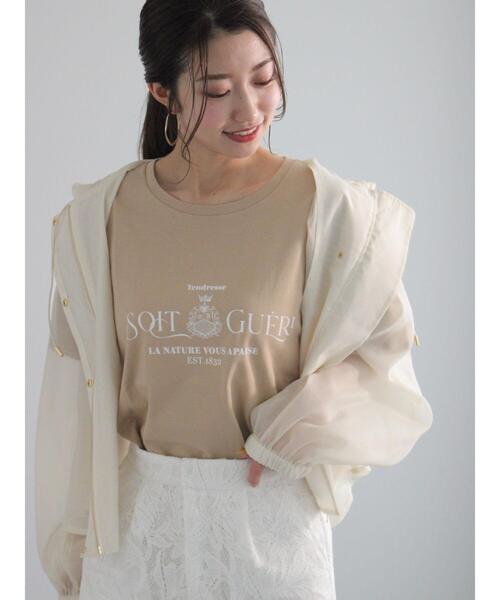 Te chichi（テチチ）の「カレッジプリントTシャツ（Tシャツ/カットソー・レディース・ネイビー/ベージュ/オフホワイト・F）」の10枚目の写真