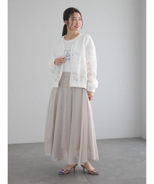 Te chichi（テチチ）の「カレッジプリントTシャツ（Tシャツ/カットソー・レディース・ネイビー/ベージュ/オフホワイト・F）」の11枚目の写真