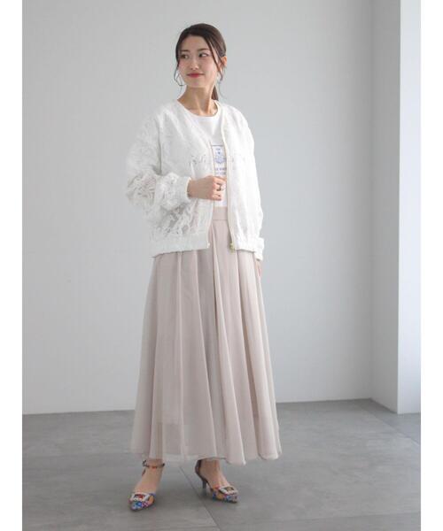 Te chichi（テチチ）の「カレッジプリントTシャツ（Tシャツ/カットソー・レディース・ネイビー/ベージュ/オフホワイト・F）」の12枚目の写真