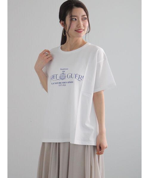 Te chichi（テチチ）の「カレッジプリントTシャツ（Tシャツ/カットソー・レディース・ネイビー/ベージュ/オフホワイト・F）」の13枚目の写真