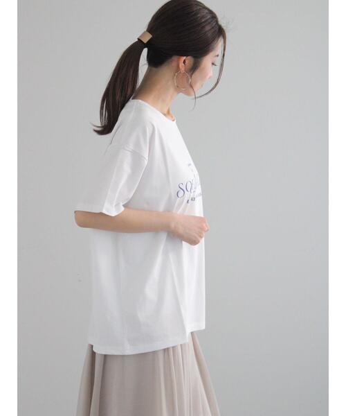 Te chichi（テチチ）の「カレッジプリントTシャツ（Tシャツ/カットソー・レディース・ネイビー/ベージュ/オフホワイト・F）」の15枚目の写真