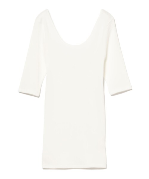 Demi-Luxe BEAMS（デミルクス ビームス）の「丸胴 テレコ Tシャツ（Tシャツ/カットソー・レディース・ブラック/レッド系その他6/ベージュ/ホワイト/ホワイト系その他2・ONE SIZE）」の3枚目の写真