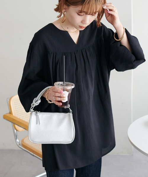 WEB限定】キーネックギャザーブラウス（シャツ/ブラウス）｜DISCOAT