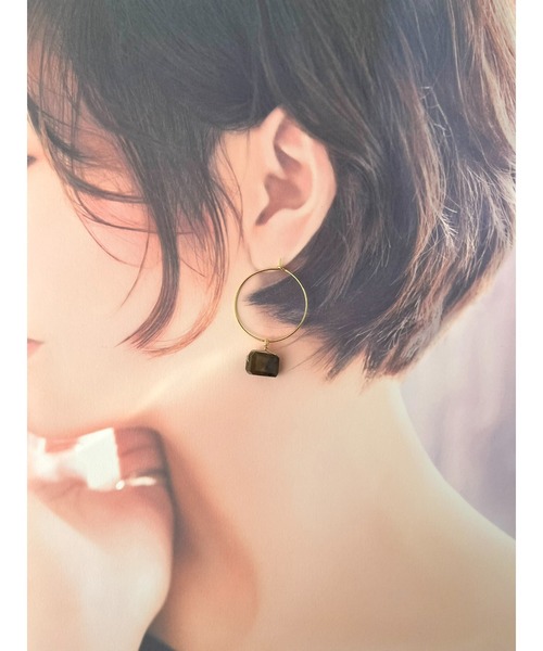 ✳️N✳️天然石１４kgfピアス 14kgf☆天然石クリスタル（水晶） デザインピアス | iichi 日々