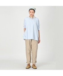 45R　天竺　ビッグスリットTシャツ　ピンク　フリー　コットン 45Rカシミヤ超ガーゼのビッグスリットTシャツ: WOMEN｜45R
