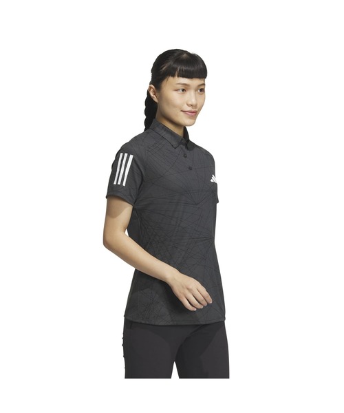 adidas（アディダス）の「アディダス adidas レイビームプリント ドライポロ（ポロシャツ・レディース・ホワイト/ライトグリーン・M/L/XL）」の5枚目の写真
