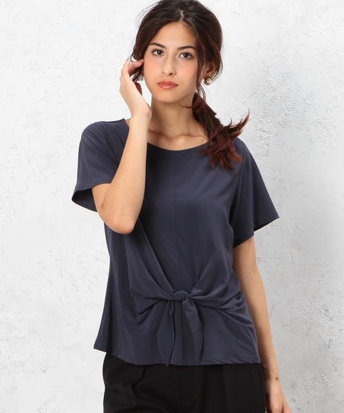 green label relaxing（グリーンレーベルリラクシング）の「CR Pe/Pu F/リボン プルオーバー カットソー ◆（Tシャツ/カットソー・レディース・オフホワイト/オリーブ/ネイビー・フリー）」の3枚目の写真