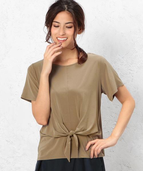 green label relaxing（グリーンレーベルリラクシング）の「CR Pe/Pu F/リボン プルオーバー カットソー ◆（Tシャツ/カットソー・レディース・オフホワイト/オリーブ/ネイビー・フリー）」の2枚目の写真