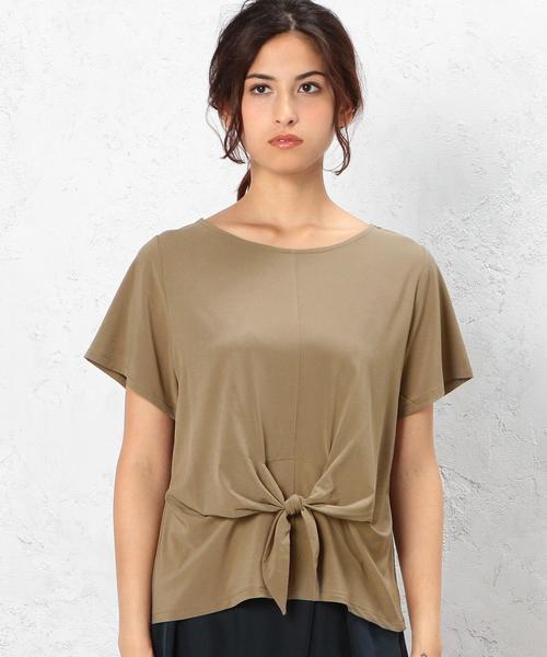 green label relaxing（グリーンレーベルリラクシング）の「CR Pe/Pu F/リボン プルオーバー カットソー ◆（Tシャツ/カットソー・レディース・オフホワイト/オリーブ/ネイビー・フリー）」の13枚目の写真