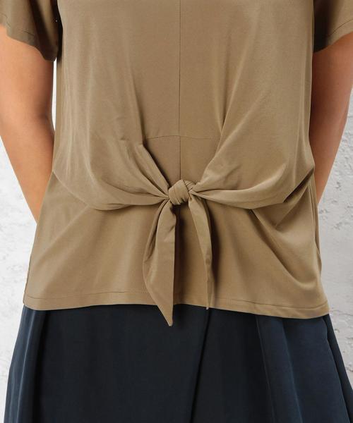 green label relaxing（グリーンレーベルリラクシング）の「CR Pe/Pu F/リボン プルオーバー カットソー ◆（Tシャツ/カットソー・レディース・オフホワイト/オリーブ/ネイビー・フリー）」の9枚目の写真