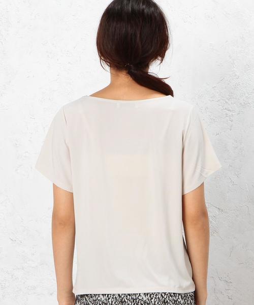 green label relaxing（グリーンレーベルリラクシング）の「CR Pe/Pu F/リボン プルオーバー カットソー ◆（Tシャツ/カットソー・レディース・オフホワイト/オリーブ/ネイビー・フリー）」の10枚目の写真