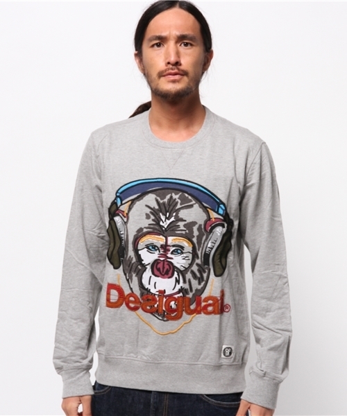 Desigual（デシグアル）の「「Desigual/デシグアル」モンキープリントスウェット（ニット/セーター・メンズ・グレー・X-LARGE/LARGE/MEDIUM/XX-LARGE）」の8枚目の写真