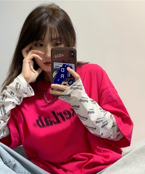 SHEPP(シープ)の「総柄ロゴプリント シアーロンT(Tシャツ/カットソー・レディース・ホワイト・F)」の9枚目の写真