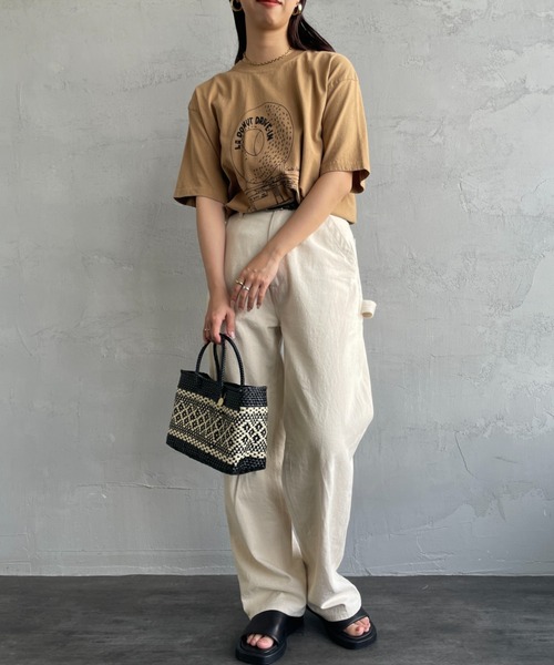 FUNG（ファング）の「[FUNG/ファング] LA.DONUT FRONT カットオフプリントTシャツ（Tシャツ/カットソー・レディース・ベージュ/ホワイト・M）」の18枚目の写真