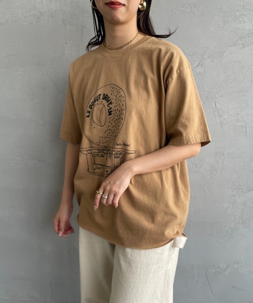 FUNG（ファング）の「[FUNG/ファング] LA.DONUT FRONT カットオフプリントTシャツ（Tシャツ/カットソー・レディース・ベージュ/ホワイト・M）」の20枚目の写真