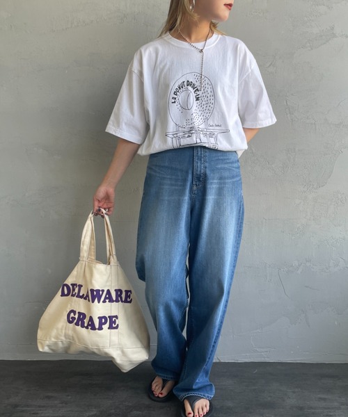 FUNG（ファング）の「[FUNG/ファング] LA.DONUT FRONT カットオフプリントTシャツ（Tシャツ/カットソー・レディース・ベージュ/ホワイト・M）」の7枚目の写真