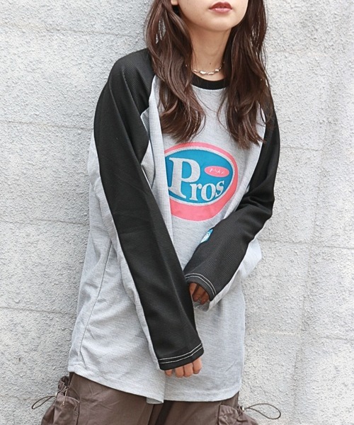 sevens(セブンズ)の「【sevens】Pess配色ロンT(Tシャツ/カットソー・レディース・グレー・FREE)」の5枚目の写真