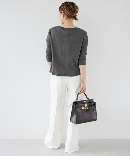 THE GREAT（ザグレイト）の「【THE GREAT/ザ グレート】 THE CROP SLEEP HENLEY（Tシャツ/カットソー・レディース・ブラック系その他・FREE）」の5枚目の写真