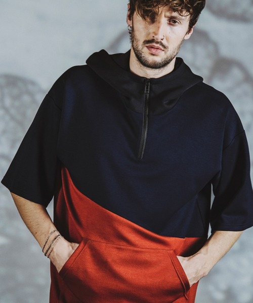 NO ID.(ノーアイディ)の「【NO ID.】Changing Half Zip Parka / チェンジング ハーフ ジップ パーカ(パーカー・メンズ・ネイビー/グレー/カーキ・ONE SIZE)」の3枚目の写真