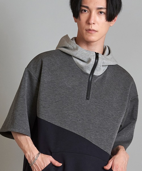 NO ID.(ノーアイディ)の「【NO ID.】Changing Half Zip Parka / チェンジング ハーフ ジップ パーカ(パーカー・メンズ・ネイビー/グレー/カーキ・ONE SIZE)」の1枚目の写真