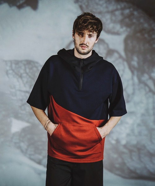 NO ID.(ノーアイディ)の「【NO ID.】Changing Half Zip Parka / チェンジング ハーフ ジップ パーカ(パーカー・メンズ・ネイビー/グレー/カーキ・ONE SIZE)」の4枚目の写真