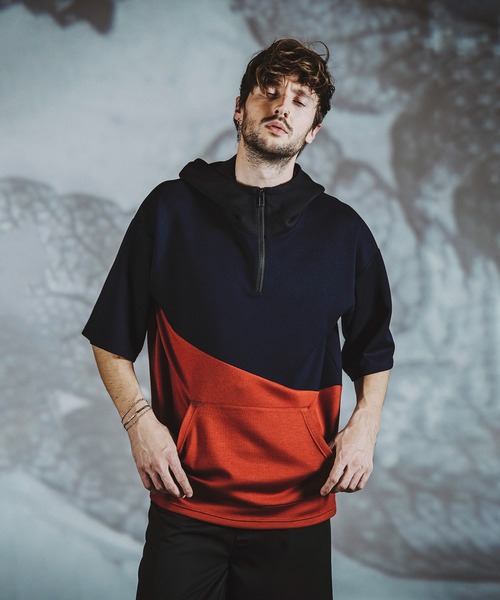 NO ID.(ノーアイディ)の「【NO ID.】Changing Half Zip Parka / チェンジング ハーフ ジップ パーカ(パーカー・メンズ・ネイビー/グレー/カーキ・ONE SIZE)」の6枚目の写真