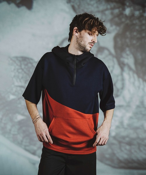 NO ID.(ノーアイディ)の「【NO ID.】Changing Half Zip Parka / チェンジング ハーフ ジップ パーカ(パーカー・メンズ・ネイビー/グレー/カーキ・ONE SIZE)」の7枚目の写真