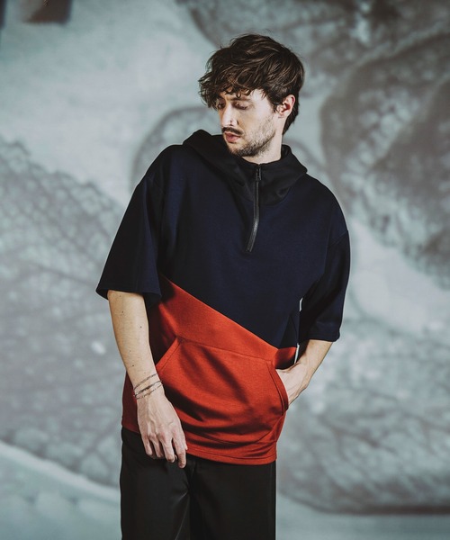 NO ID.(ノーアイディ)の「【NO ID.】Changing Half Zip Parka / チェンジング ハーフ ジップ パーカ(パーカー・メンズ・ネイビー/グレー/カーキ・ONE SIZE)」の8枚目の写真