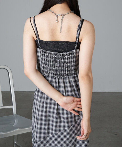 RAY CASSIN（レイカズン）の「チェックドロストキャミワンピース（ワンピース・レディース・ブラック/ブルー/グリーン・FREE）」の18枚目の写真