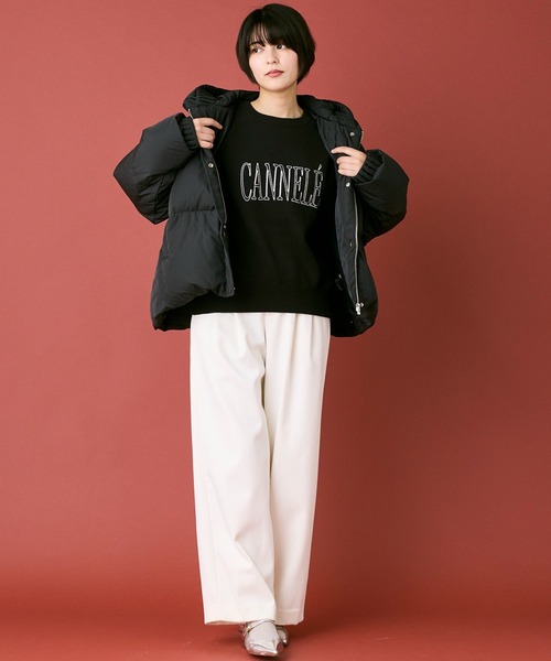 INED CLARO（イネドクラロ）の「ピュアダウンブルゾン（ダウンジャケット/コート・レディース・アイボリー/ブラック・フリー）」の9枚目の写真