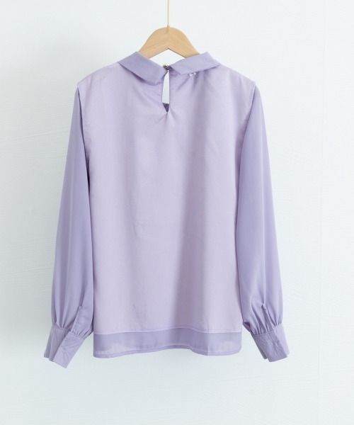 Miniministore(ミニミニストア)の「リボンタイブラウス レディース長袖シャツ(シャツ/ブラウス・レディース・ラベンダー/ホワイト・M/XL/L)」の18枚目の写真