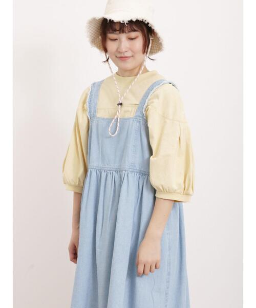 Samansa Mos2（サマンサ モスモス）の「ステッチボリュームTシャツ（Tシャツ/カットソー・レディース・オフホワイト/イエロー/ブルー/ブラック・F）」の7枚目の写真