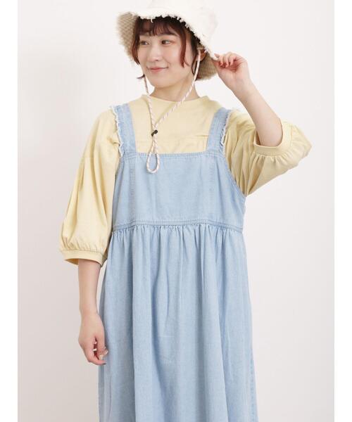 Samansa Mos2（サマンサ モスモス）の「ステッチボリュームTシャツ（Tシャツ/カットソー・レディース・オフホワイト/イエロー/ブルー/ブラック・F）」の8枚目の写真