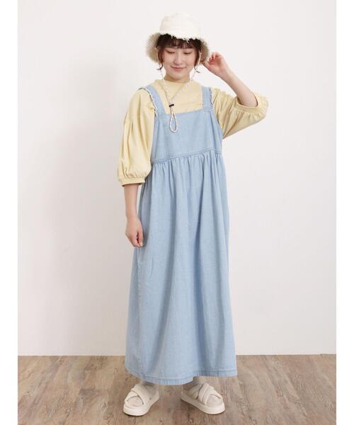 Samansa Mos2（サマンサ モスモス）の「ステッチボリュームTシャツ（Tシャツ/カットソー・レディース・オフホワイト/イエロー/ブルー/ブラック・F）」の9枚目の写真