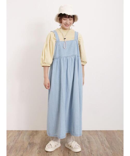 Samansa Mos2（サマンサ モスモス）の「ステッチボリュームTシャツ（Tシャツ/カットソー・レディース・オフホワイト/イエロー/ブルー/ブラック・F）」の12枚目の写真