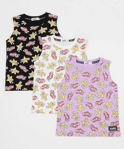 X-girl Stages（エックスガールステージス）の「ロゴ総柄タンクトップ（タンクトップ・キッズ・オフホワイト/ブラック/ラベンダー・80ｃｍ/90cm/100cm/110cm/120cm/130cm/140cm）」の17枚目の写真