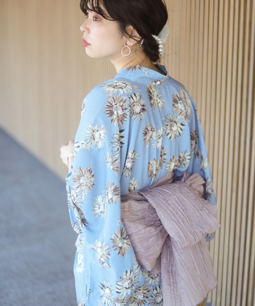 natural couture（ナチュラルクチュール）の「ラメしわ兵児帯（和装小物・レディース・オフホワイト/ブルー/ラベンダー/パープル/ネイビー/イエロー/レッド・FREE）」の2枚目の写真