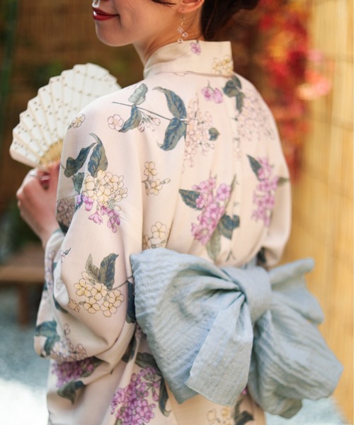 natural couture（ナチュラルクチュール）の「ラメしわ兵児帯（和装小物・レディース・オフホワイト/ブルー/ラベンダー/パープル/ネイビー/イエロー/レッド・FREE）」の4枚目の写真