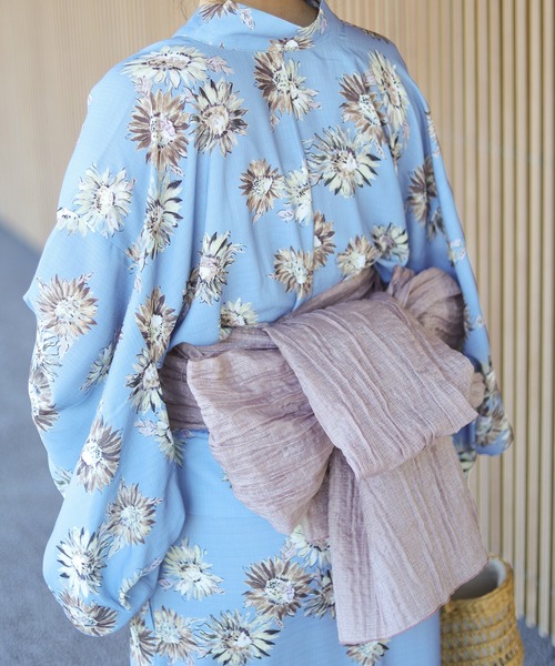 natural couture（ナチュラルクチュール）の「ラメしわ兵児帯（和装小物・レディース・オフホワイト/ブルー/ラベンダー/パープル/ネイビー/イエロー/レッド・FREE）」の21枚目の写真