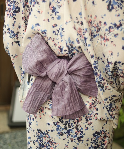 natural couture（ナチュラルクチュール）の「ラメしわ兵児帯（和装小物・レディース・オフホワイト/ブルー/ラベンダー/パープル/ネイビー/イエロー/レッド・FREE）」の18枚目の写真