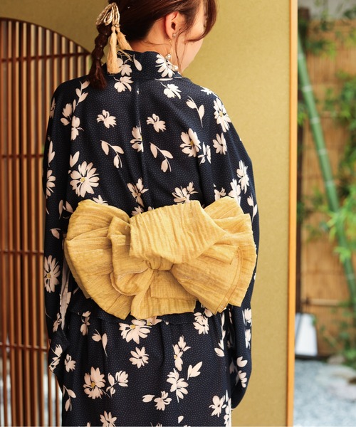 natural couture（ナチュラルクチュール）の「ラメしわ兵児帯（和装小物・レディース・オフホワイト/ブルー/ラベンダー/パープル/ネイビー/イエロー/レッド・FREE）」の15枚目の写真