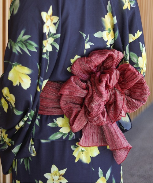 natural couture（ナチュラルクチュール）の「ラメしわ兵児帯（和装小物・レディース・オフホワイト/ブルー/ラベンダー/パープル/ネイビー/イエロー/レッド・FREE）」の17枚目の写真