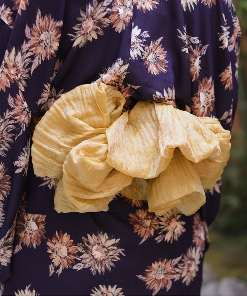 natural couture（ナチュラルクチュール）の「ラメしわ兵児帯（和装小物・レディース・オフホワイト/ブルー/ラベンダー/パープル/ネイビー/イエロー/レッド・FREE）」の14枚目の写真