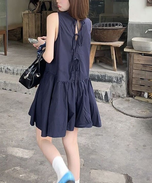 gossip！ロサンゼルス（ゴシップロサンゼルス）の「タンクトップオフバックゆったりミドル丈ワンピース（ワンピース・レディース・ネイビー・FREE）」の5枚目の写真