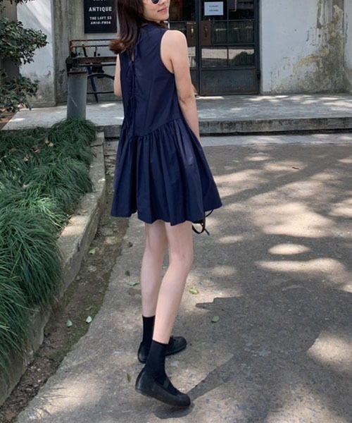 gossip！ロサンゼルス（ゴシップロサンゼルス）の「タンクトップオフバックゆったりミドル丈ワンピース（ワンピース・レディース・ネイビー・FREE）」の14枚目の写真