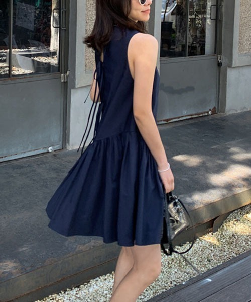 gossip！ロサンゼルス（ゴシップロサンゼルス）の「タンクトップオフバックゆったりミドル丈ワンピース（ワンピース・レディース・ネイビー・FREE）」の15枚目の写真