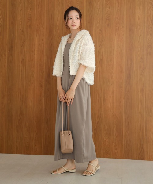 Bab（バブ）の「フリルジャガードシャツジャケット（テーラードジャケット・レディース・アイボリー/ブラック・M）」の10枚目の写真