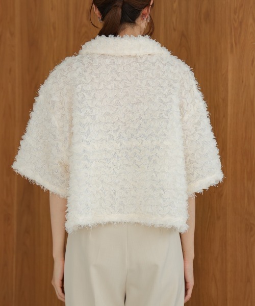 Bab（バブ）の「フリルジャガードシャツジャケット（テーラードジャケット・レディース・アイボリー/ブラック・M）」の17枚目の写真