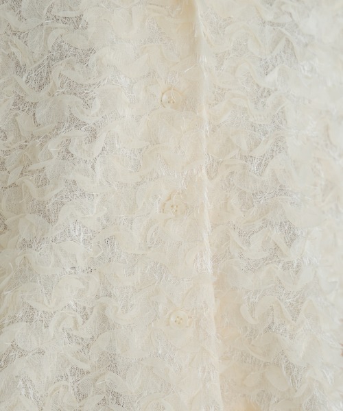 Bab（バブ）の「フリルジャガードシャツジャケット（テーラードジャケット・レディース・アイボリー/ブラック・M）」の19枚目の写真