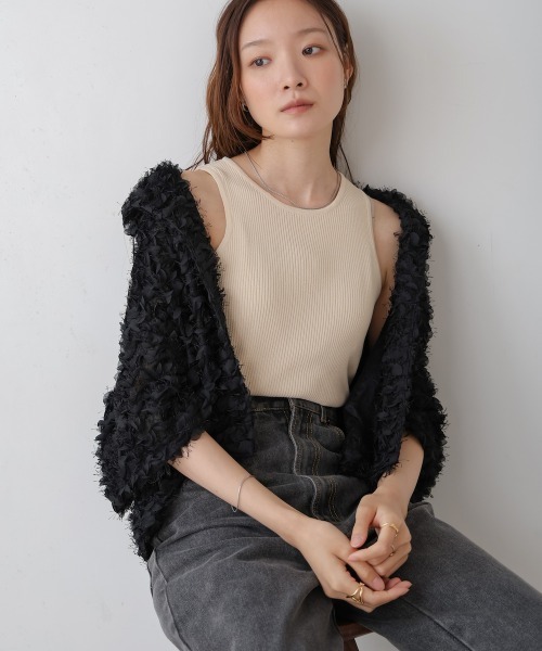 Bab（バブ）の「フリルジャガードシャツジャケット（テーラードジャケット・レディース・アイボリー/ブラック・M）」の20枚目の写真